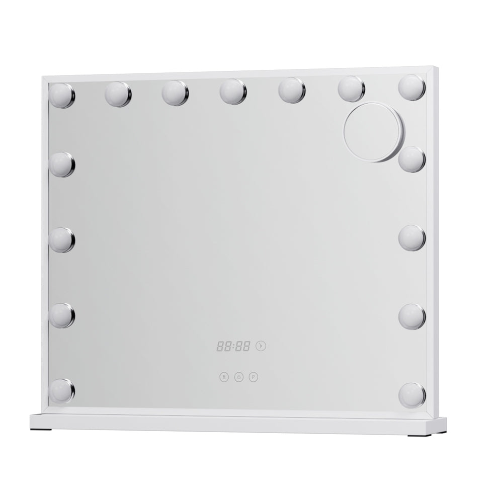 Embellir Makeup Mirror 60x52cm Hollywood Vanity with LED Light Tabletop White Does not apply