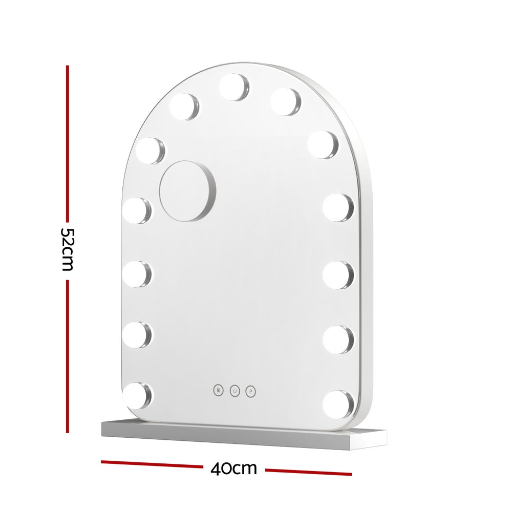 Embellir Makeup Mirror 40x50cm Dressing Vanity LED Bulb Light with 5x Magnification White Arch Embellir