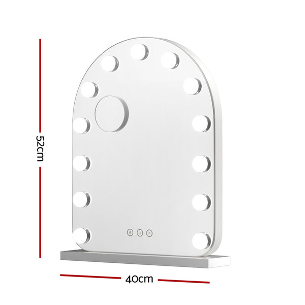 Embellir Makeup Mirror 40x50cm Dressing Vanity LED Bulb Light with 5x Magnification White Arch Embellir