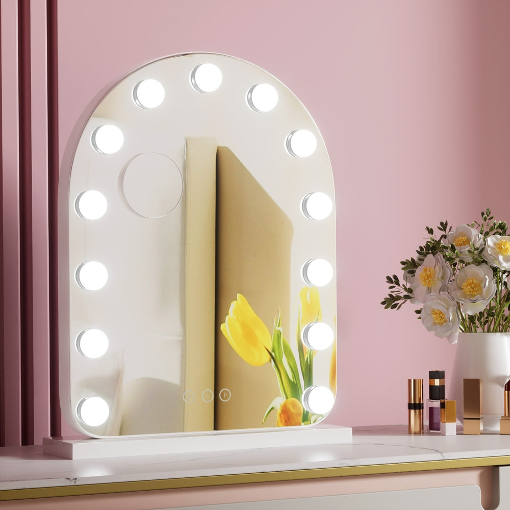 Embellir Makeup Mirror 40x50cm Dressing Vanity LED Bulb Light with 5x Magnification White Arch Embellir