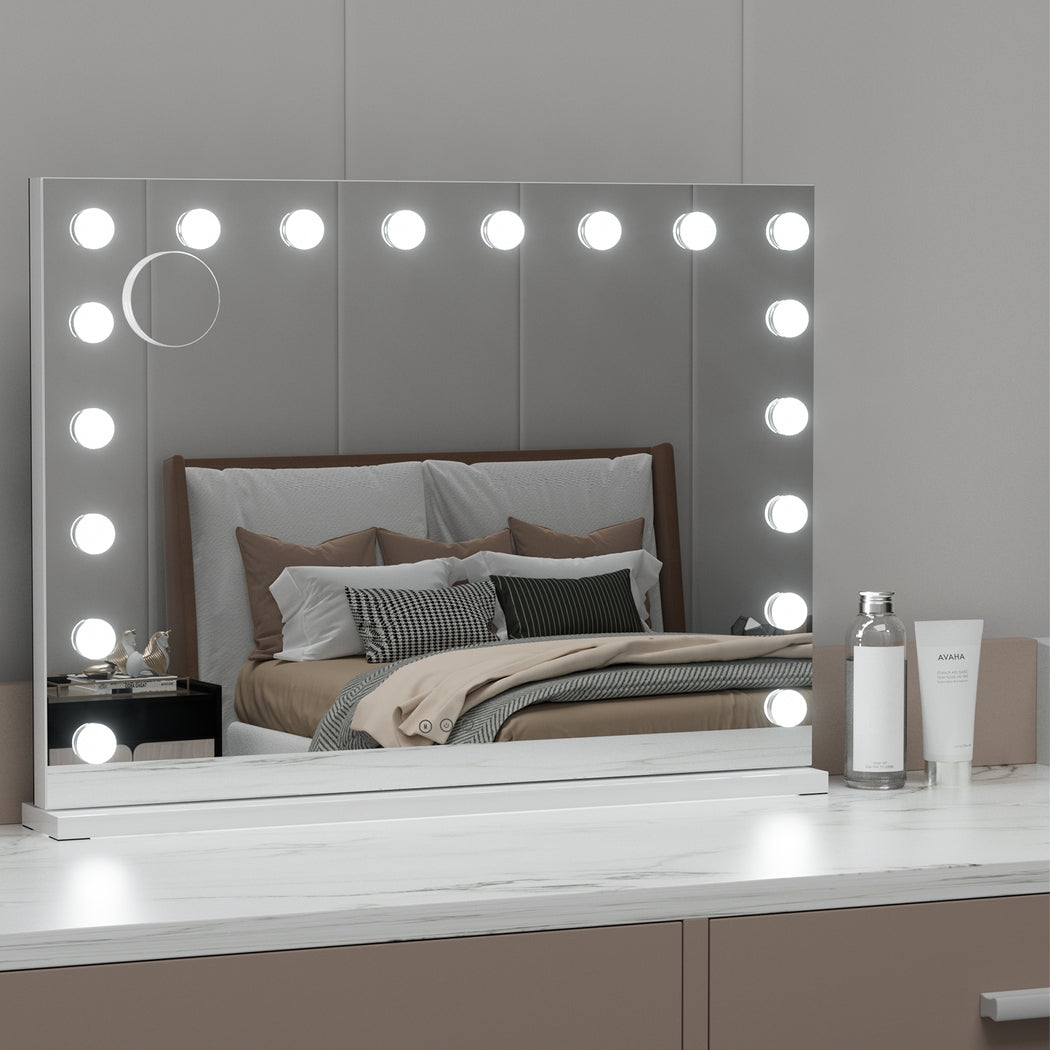 Embellir Makeup Mirror 80x58cm Hollywood Vanity with LED Light Tabletop Wall Embellir