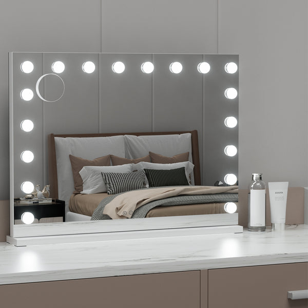 Embellir Makeup Mirror 80x58cm Hollywood Vanity with LED Light Tabletop Wall Embellir