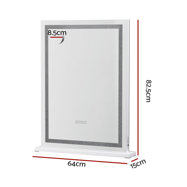 Embellir Bluetooth Makeup Mirror 58x80cm Hollywood Vanity with LED Light Crystal Embellir