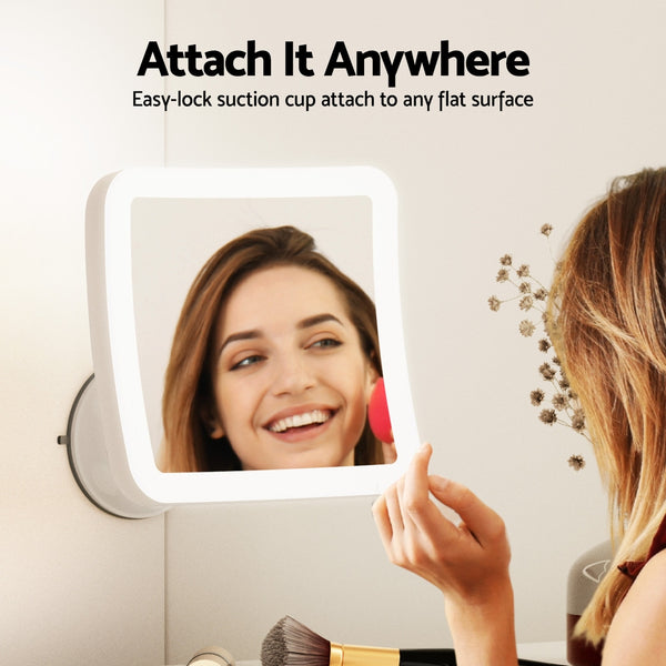 Embellir Makeup Mirror 10X Magnification LED Light Adjustable Rotation Cordless Suction Cup Embellir