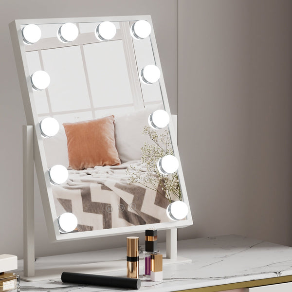 Embellir Makeup Mirror Hollywood Vanity with LED Light Rotation Tabletop White Does not apply