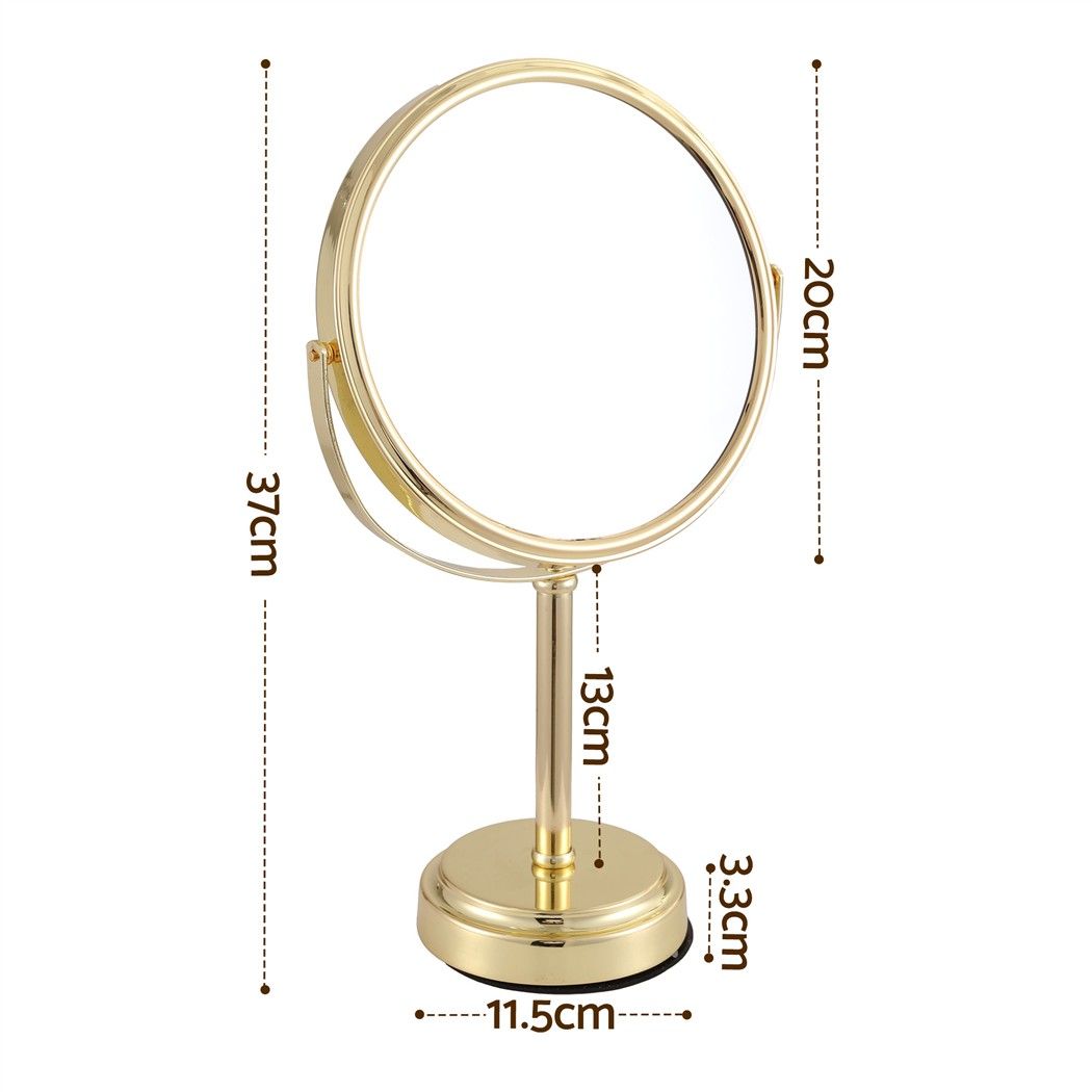 Embellir Makeup Mirror 20x20cm 1X 5X Magnifying Rotation Tabletop Gold Embellir