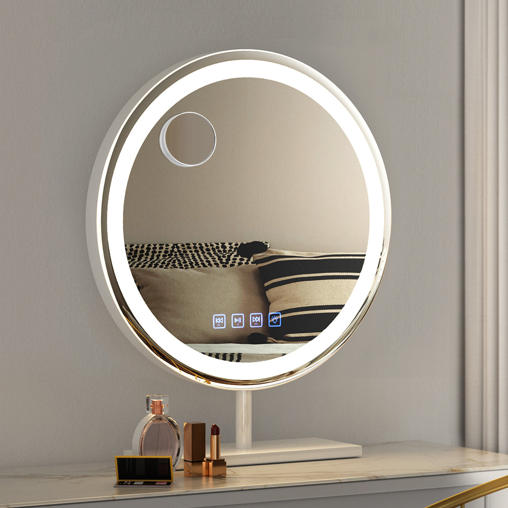Embellir Makeup Mirror 40x40cm Hollywood Vanity with LED Light Tabletop Round Embellir