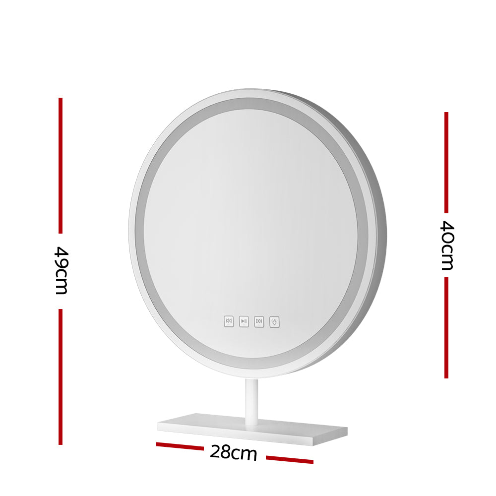 Embellir Makeup Mirror 40x40cm Hollywood Vanity with LED Light Tabletop Round Embellir