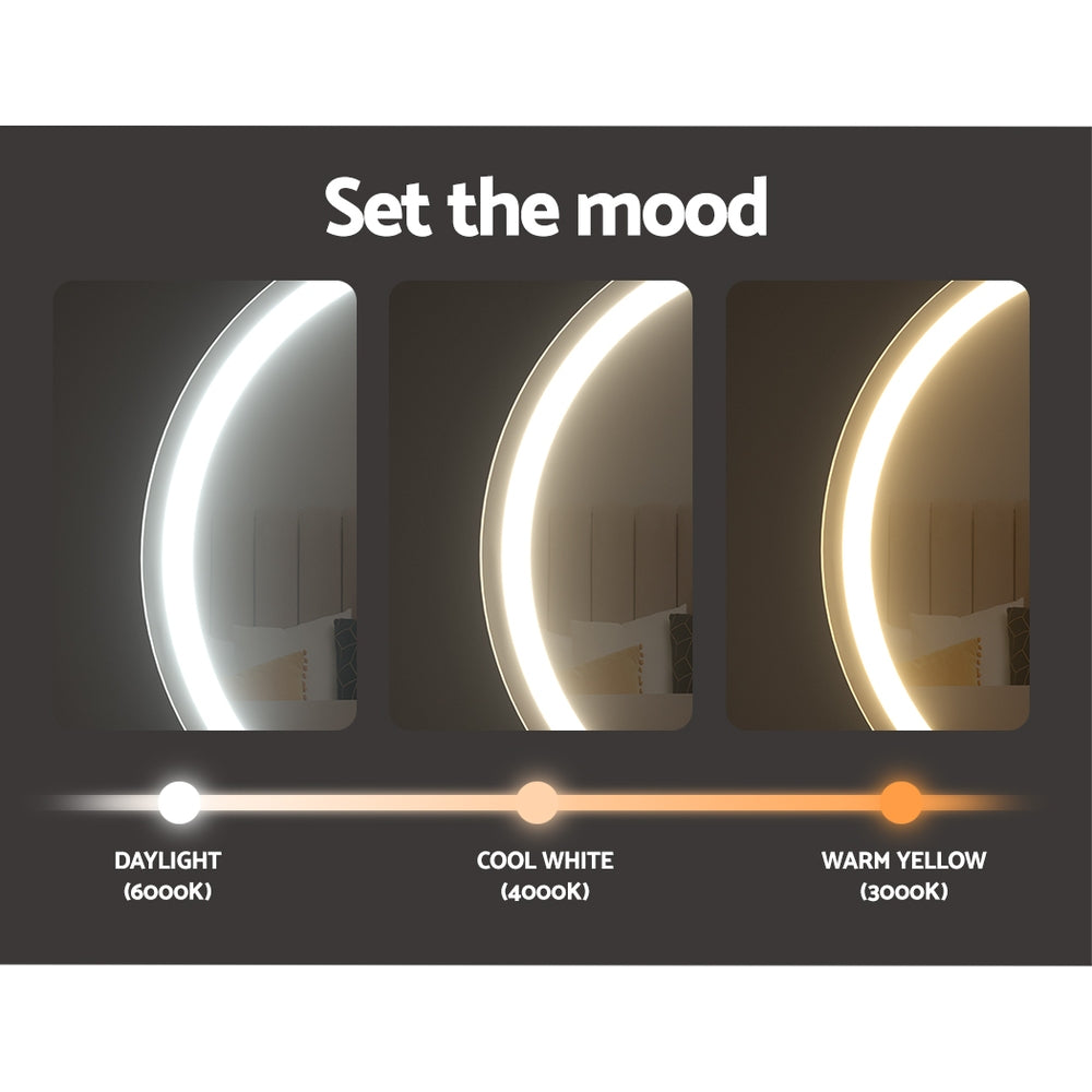 Embellir Makeup Mirror 40x40cm Hollywood Vanity with LED Light Tabletop Round Embellir