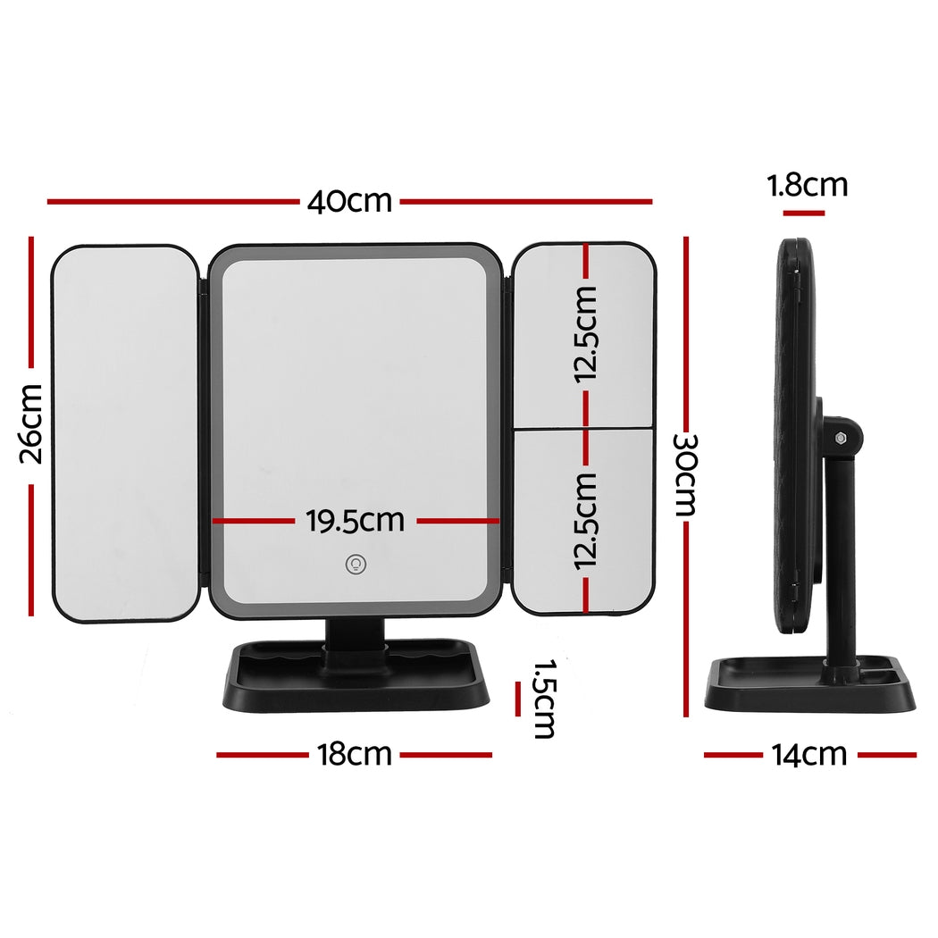 Embellir LED Makeup Mirror Tri-fold Lighted Vanity Mirrors 1X2X3X Magnifications Does Not Apply