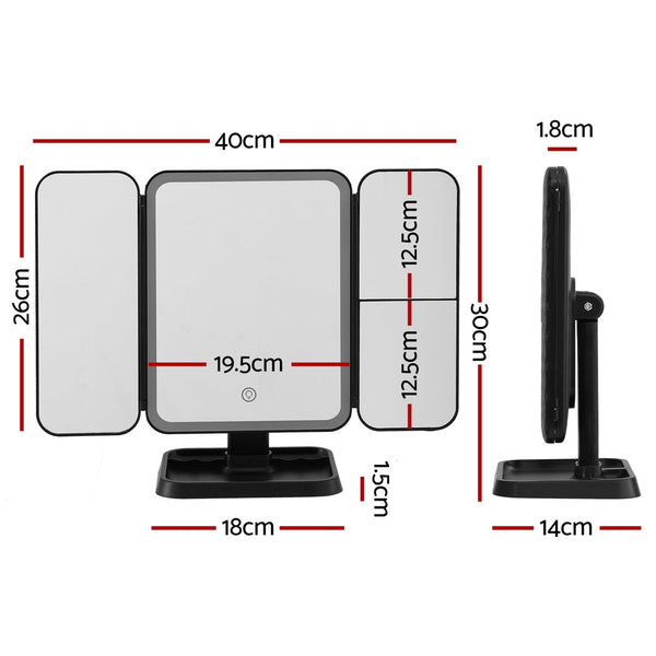 Embellir LED Makeup Mirror Tri-fold Lighted Vanity Mirrors 1X2X3X Magnifications Does Not Apply