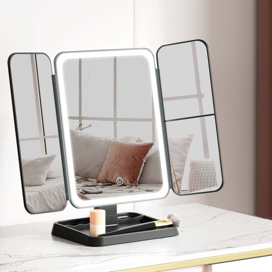 Embellir LED Makeup Mirror Tri-fold Lighted Vanity Mirrors 1X2X3X Magnifications Does Not Apply