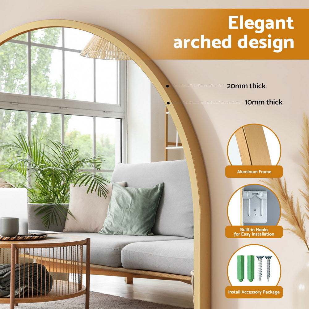 Embellir 86x50cm Arched Wall Mirror Vanity Makeup Home Decor Embellir