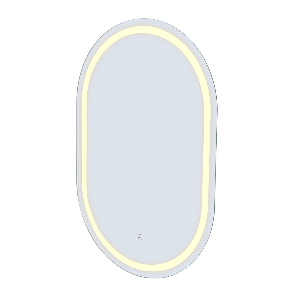 Embellir 2 LED Wall Mirror With Light 50X75CM Bathroom Decor Oval Mirrors Vanity Embellir