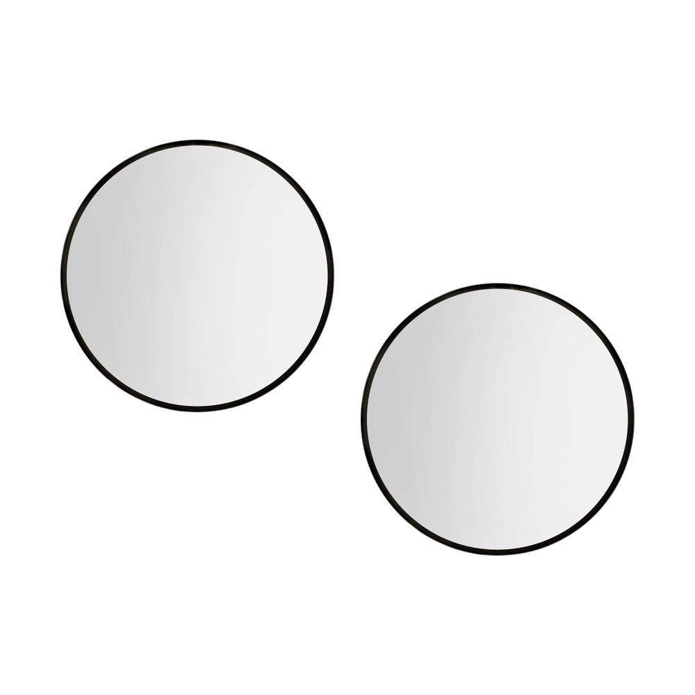 Embellir 2 Wall Mirror Makeup 50cm Home Decor Framed Mirrors Bathroom Round Black Embellir