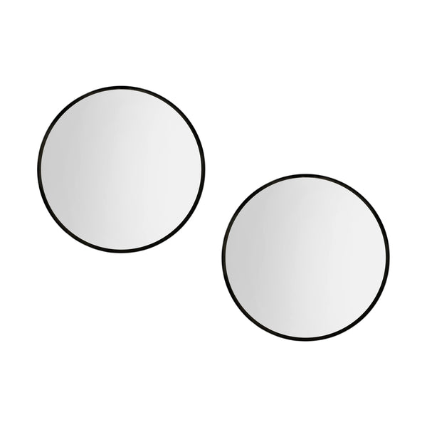 Embellir 2 Wall Mirror Makeup 50cm Home Decor Framed Mirrors Bathroom Round Black Embellir