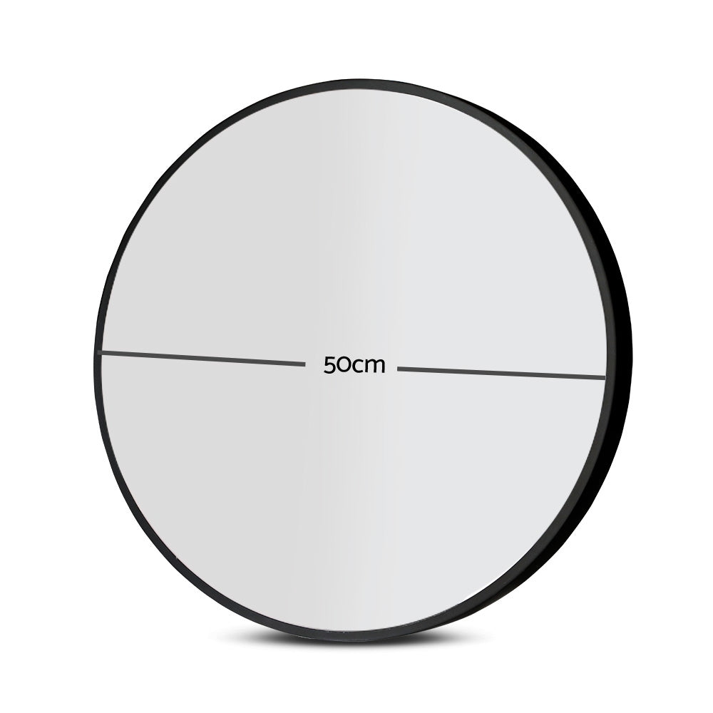 Embellir 2 Wall Mirror Makeup 50cm Home Decor Framed Mirrors Bathroom Round Black Embellir