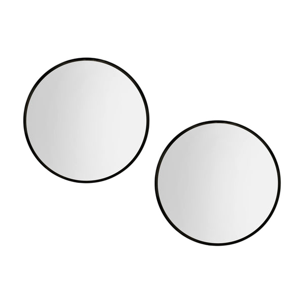 Embellir 2 Wall Mirror Makeup 60cm Home Decor Framed Mirrors Bathroom Round Black Embellir