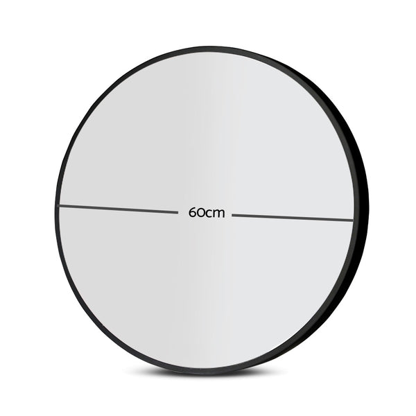 Embellir 2 Wall Mirror Makeup 60cm Home Decor Framed Mirrors Bathroom Round Black Embellir