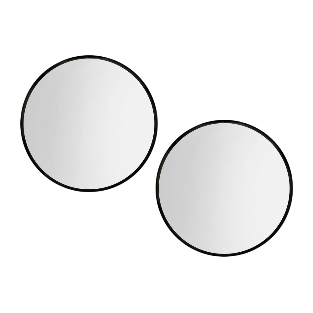 Embellir 2 Wall Mirror Makeup 70cm Home Decor Framed Mirrors Bathroom Round Black Embellir