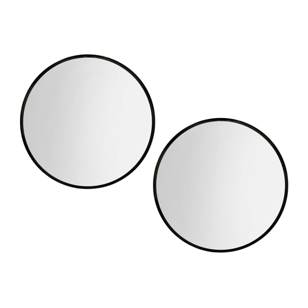 Embellir 2 Wall Mirror Makeup 70cm Home Decor Framed Mirrors Bathroom Round Black Embellir