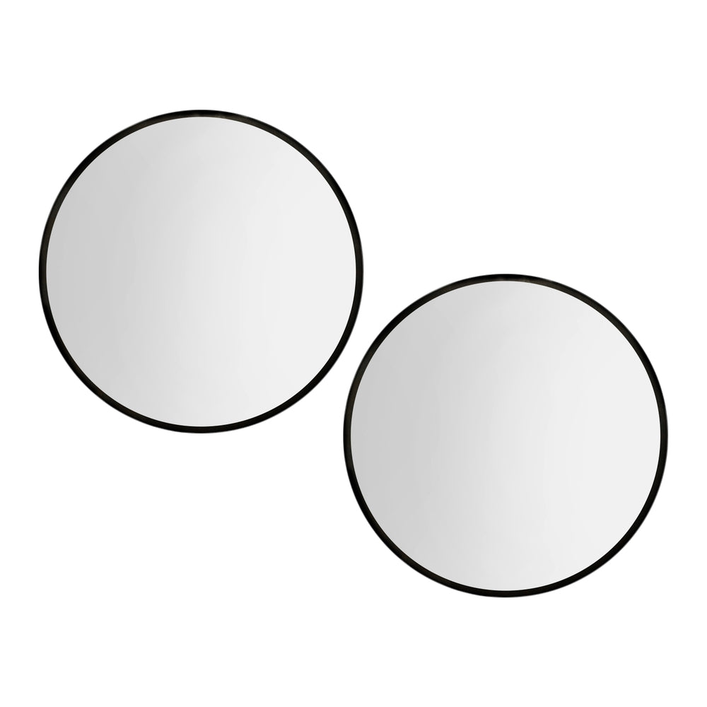 Embellir 2 Wall Mirror Makeup 80cm Home Decor Framed Mirrors Bathroom Round Black Embellir