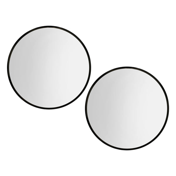 Embellir 2 Wall Mirror Makeup 90cm Home Decor Framed Mirrors Bathroom Round Black Embellir