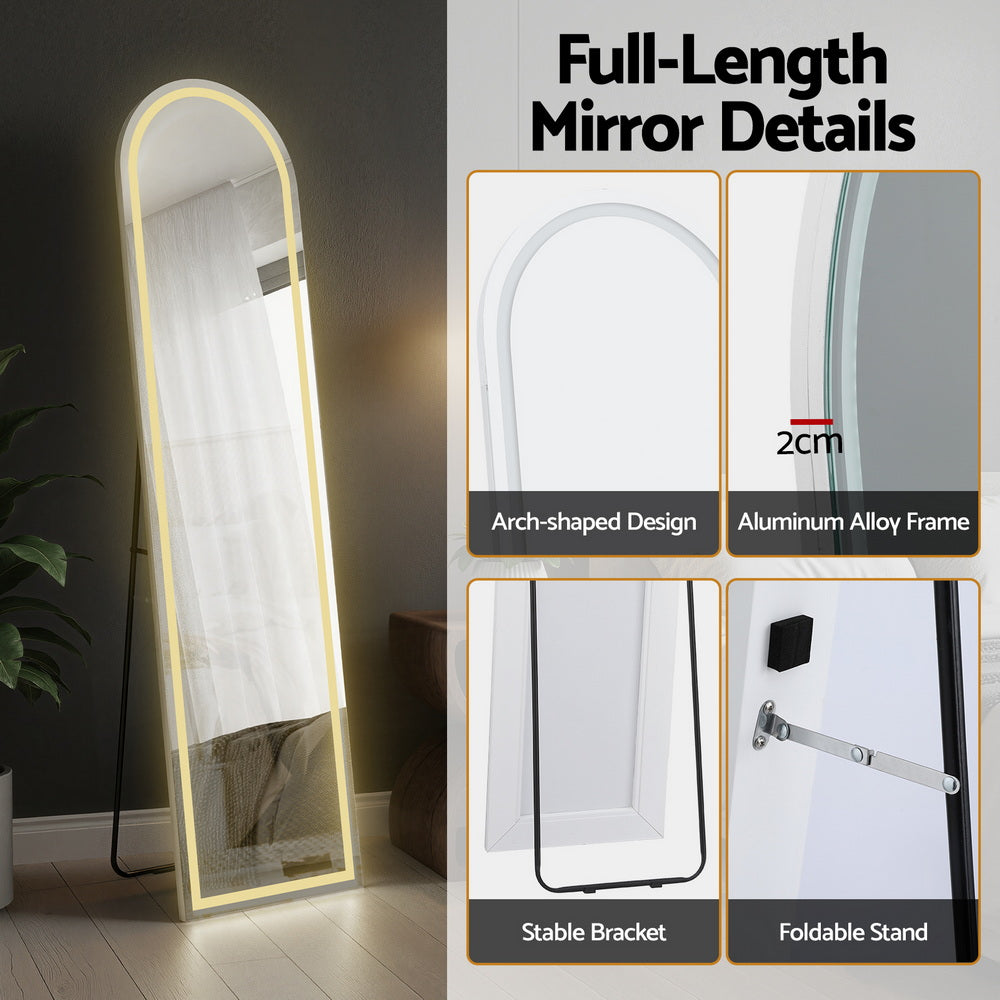 Embellir LED Full Length Mirror Floor Dressing Mirror 160cm Embellir