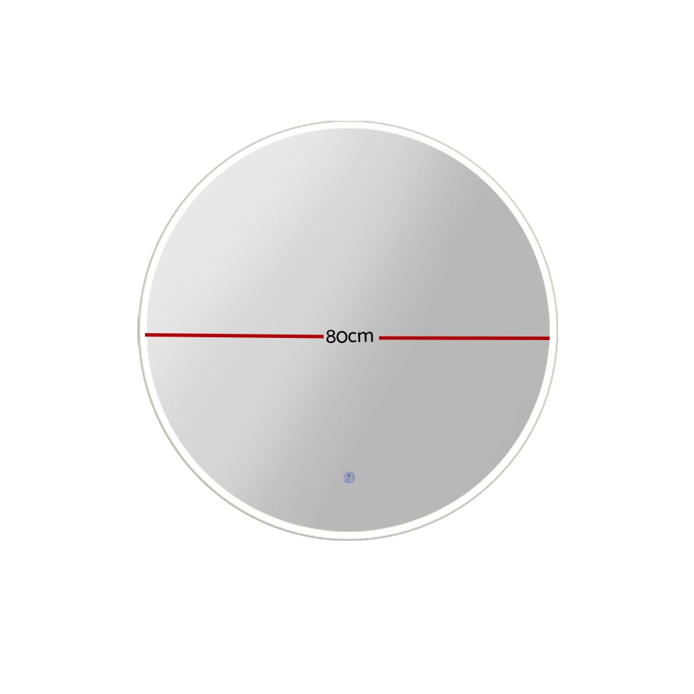 Embellir 2 Wall Mirror 80cm with Led light Makeup Home Decor Bathroom Round Vanity Embellir