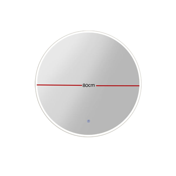Embellir 2 Wall Mirror 80cm with Led light Makeup Home Decor Bathroom Round Vanity Embellir