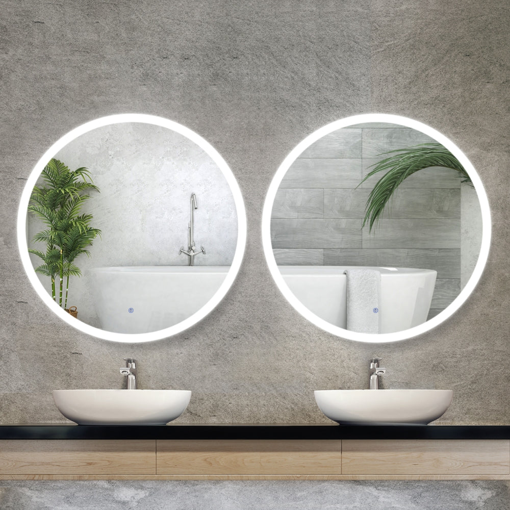 Embellir 2 Wall Mirror 80cm with Led light Makeup Home Decor Bathroom Round Vanity Embellir