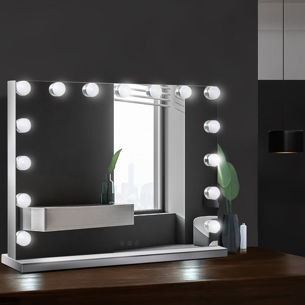 Embellir Hollywood Frameless Makeup Mirror With 15 LED Lighted Vanity Beauty 58cm x 46cm Embellir