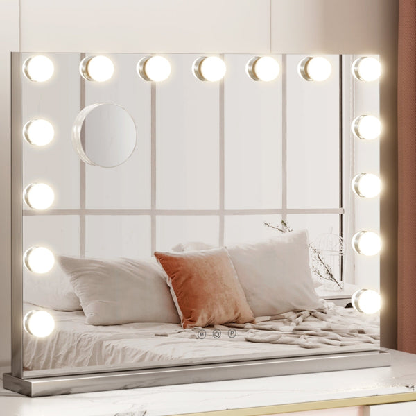 Embellir Hollywood Frameless Makeup Mirror With 15 LED Lighted Vanity Beauty 58cm x 46cm Embellir