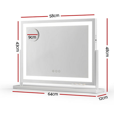 Embellir Makeup Mirror 58x46cm 360～ Rotatable Vanity Mirror with Lights Bright Light Strip Adjustable