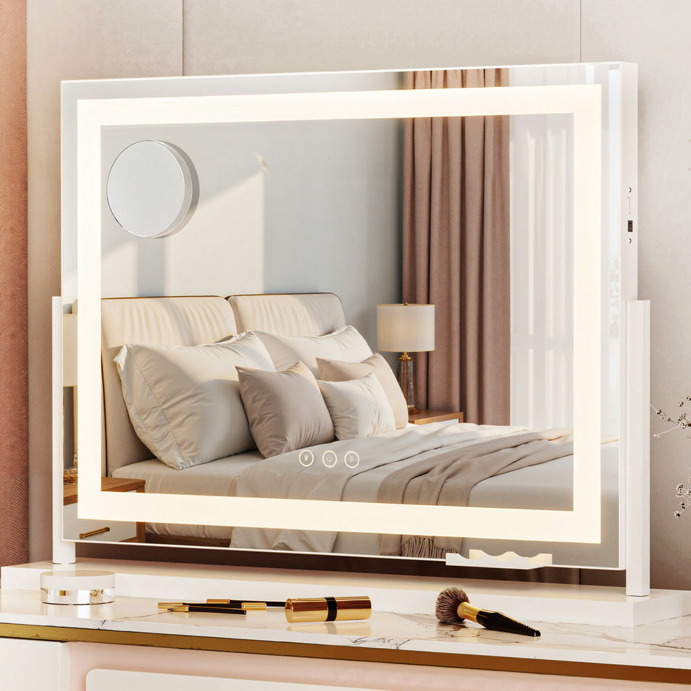 Embellir Makeup Mirror 58x46cm 360～ Rotatable Vanity Mirror with Lights Bright Light Strip Adjustable Embellir