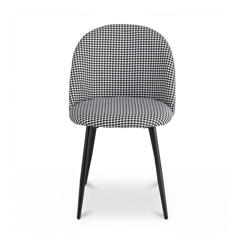 Artiss Dining Chairs Set of 2 Linen Solid Curved Houndstooth Awezingly