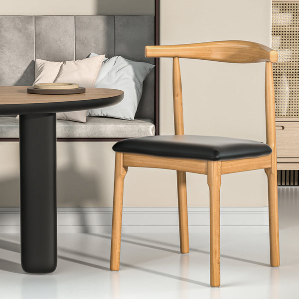 Artiss Dining Chair Replica Leather Upholstered Cafe Kitchen Chair Black Artiss