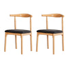 Artiss 2x Dining Chairs Rubber Wood Leather Seat Black