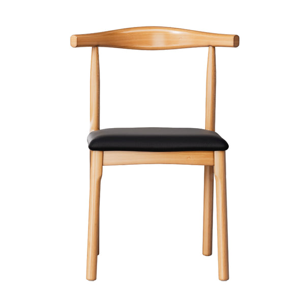 Artiss 2x Dining Chairs Rubber Wood Leather Seat Black Artiss