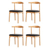Artiss 4x Dining Chairs Rubber Wood Leather Seat Black