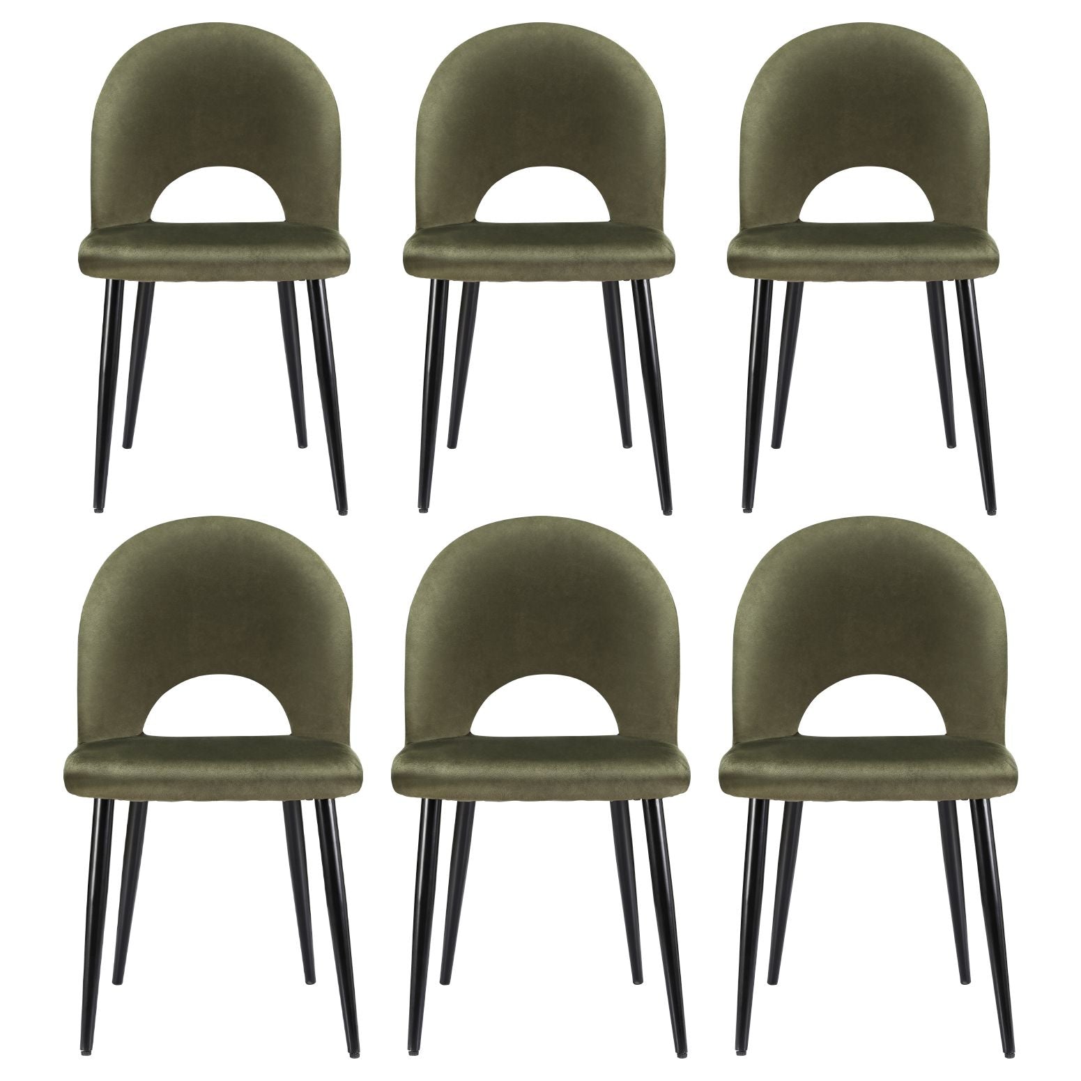 Artiss Dining Chairs Set of 6 Velvet Hollow Green Awezingly