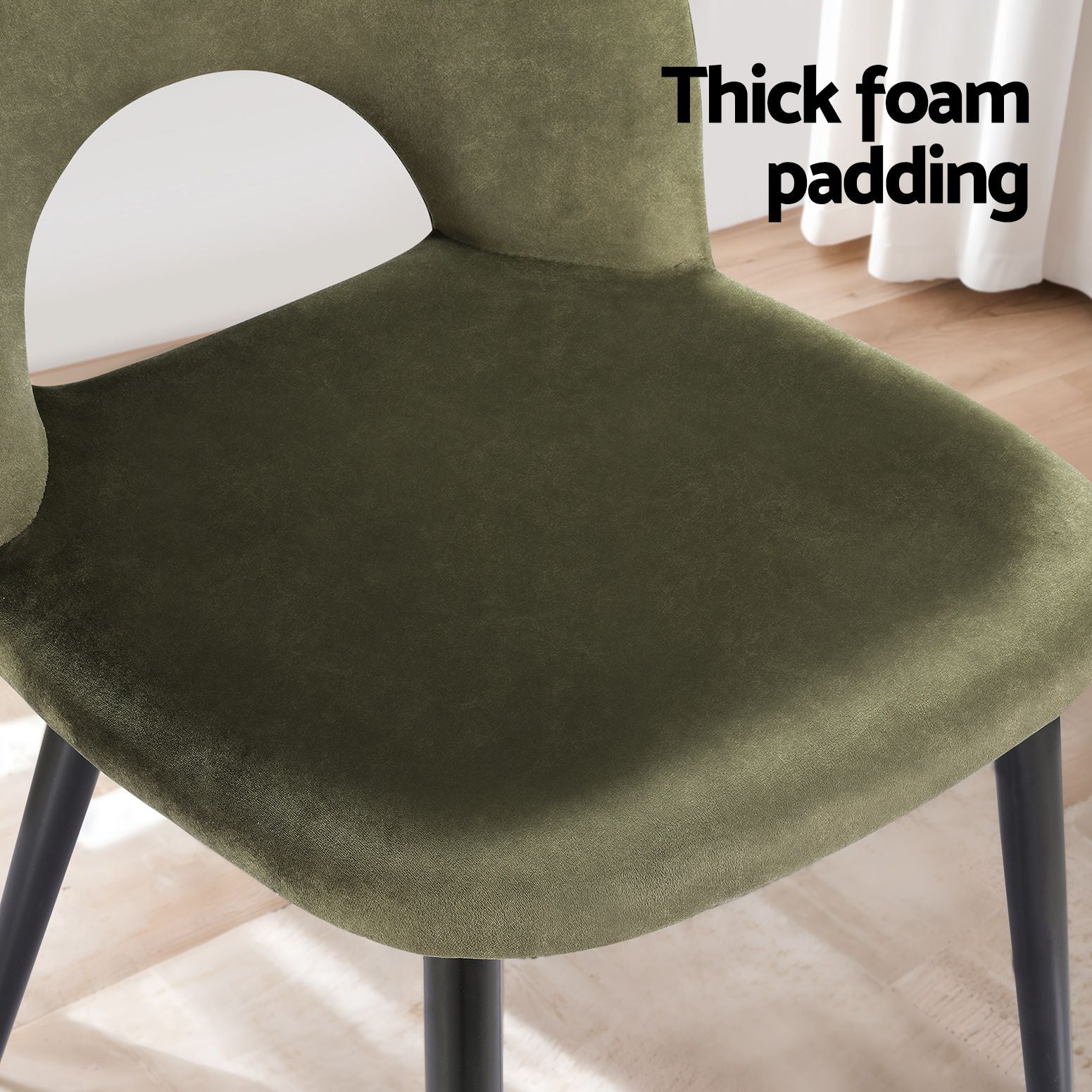 Artiss Dining Chairs Set of 6 Velvet Hollow Green Awezingly