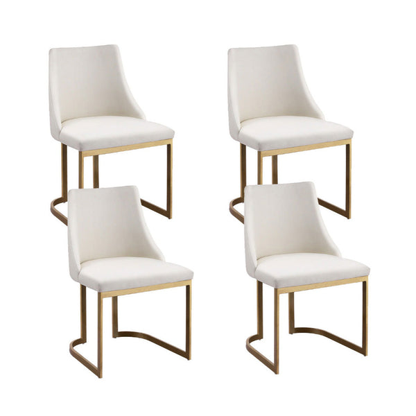 Artiss Dining Chairs Set of 4 Linen Fabric Frame Beige Artiss