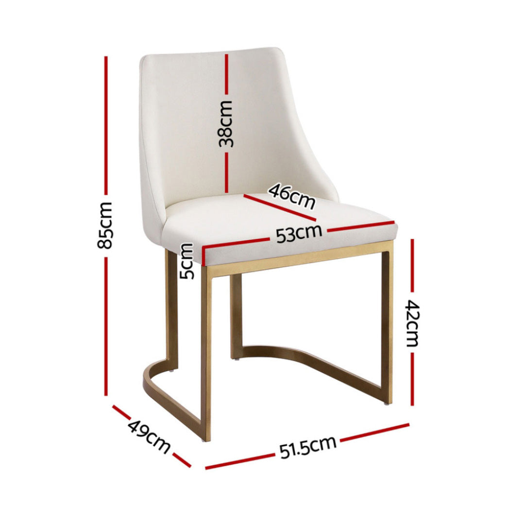 Artiss Dining Chairs Set of 4 Linen Fabric Frame Beige Artiss