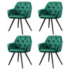 Artiss Dining Chairs Set of 4 Velvet Diamond Tufted Armchair Green