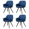 Artiss Dining Chairs Set of 4 Velvet Diamond Tufted Armchair Blue