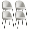 Artiss Dining Chairs Set of 4 Sherpa Boucle White