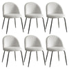 Artiss Dining Chairs Set of 6 Sherpa Boucle White