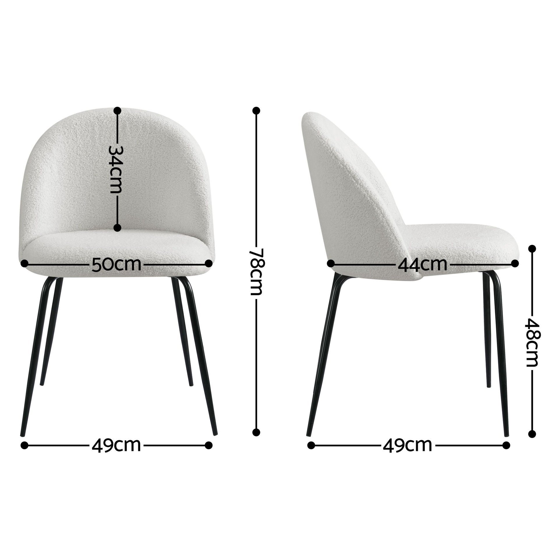 Artiss Dining Chairs Set of 6 Sherpa Boucle White Awezingly