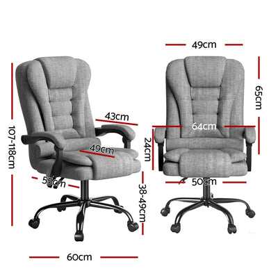 Artiss Executive Office Chair 4-Point Massage Adjustable Ergonomic Recline Back